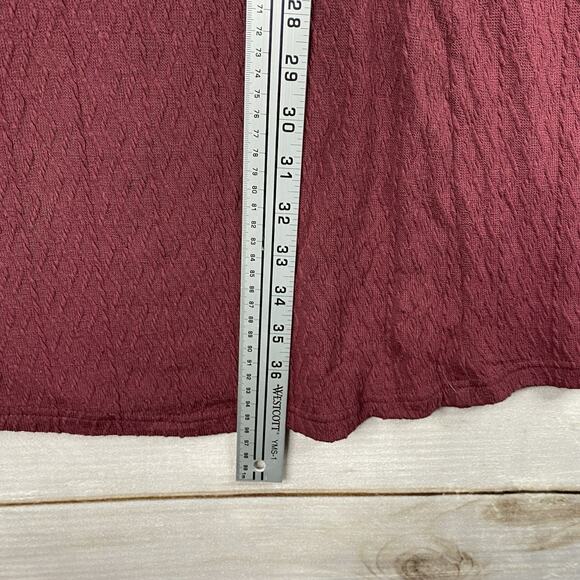 DressTells Dress 2XL Burgundy Long Sleeve Knit Pullover Textured Geometric NWT - Picture 5 of 6
